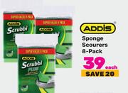 Addis Sponge Scourers-8 Pack Each