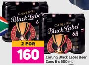 Carling Black Label Beer Cans 6 x 500 ml-For 2