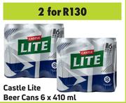 Castle Lite Beer Cans 6 x 410 ml- For 2