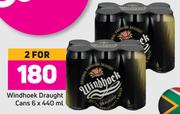 Windhoek Draught Cans 6 x 440ml- For 2