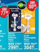 Gillette Venus Deluxe Smooth Platinum Razor-Per Pack