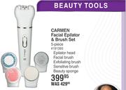 Carmen Facial Epilator & Brush Set 5 Piece