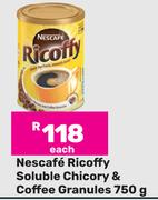 Nescafe Ricoffy Soluble Chicory & Coffee Granules-750g Each