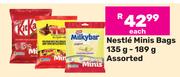 Nestle Mins Bags Assorted-135-189g Each
