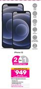 2 x Apple iPhone 12-On 1.3GB Red Core More Data + On Promo 80