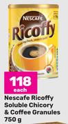 Nescafe Ricoffy Soluble Chicory & Coffee Granules-750g Each
