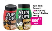 Yum Yum Smooth Or Crunchy Peanut Butter-800g Each