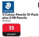 Staedtler Colour Pencils 12 Pack Plus 2 HB Pencils-Per Pack