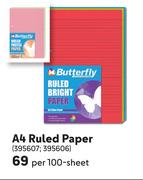 Butterfly A4 Ruled Paper-Per 100 Sheet