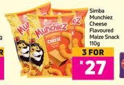 Simba Munchiez Cheese Flavoured Maize Snack-For 3 x 110g