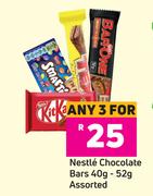 Nestle Chocolate Bars Assorted-For Any 3 x 40g/52g