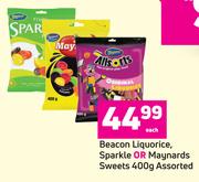 Beacon Liquorice, Sparkle Or Maynards Sweets Assorted-400g Each
