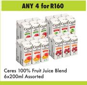 Ceres 100% Fruit Juice Blend Assorted-For Any 4 x 6 x 200ml