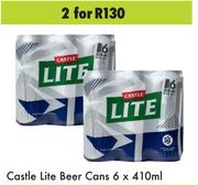 Castle Lite Beer Cans-For 2 x 6 x 410ml