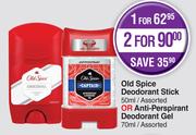 Old Spice Deodorant Stick 50ml Assorted Or Anti Perspirant Deodorant Gel 70ml Assorted-For 2