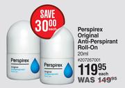 Perspirex Original Anti Perspirant Roll On-20ml Each