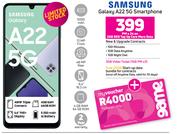 Samsung Galaxy A22 5G Smartphone-On 2GB Red Top Up Core More Data