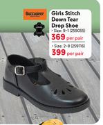 Buccaneer Girls Stitch Down Tear Drop Shoe Size 9-1-Per Pair