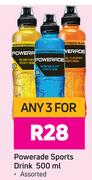 Powerade Sports Drink Assorted-For Any 3 x 500ml