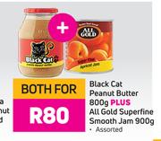 Black Cat Peanut Butter 800g Plus All Gold Superfine Smooth Jam 900g-For Both