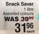 Addisware Snack Saver Assorted Colours-1L Each