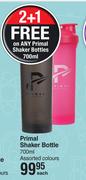 Primal Shaker Bottle Assorted Colours-700ml Each
