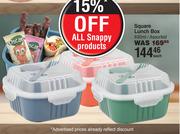 Snappy Square Lunch Box Assorted-830ml Each