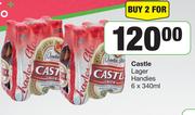 Castle Lager Handies-For 2 x 6 x 340ml