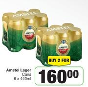 Amstel Lager Cans-For 2 x 6 x 440ml