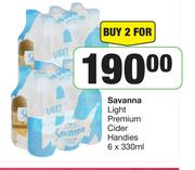 Savanna Light Premium Cider Handies-For 2 x 6 x 330ml