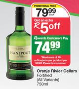 Oranje Rivier Cellars Fortified (All Variants)-750ml Each