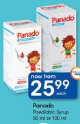 Panado Paediatric Syrup 50ml Or 100ml-Each