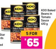 Koo Baked Beans In Tomato Sauce-For 5 x 410g