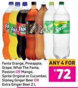 Sprite Original Or Cucumber, Stoney Ginger Beer Or Extra Ginger Beer-For Any 4 x 2Ltr 