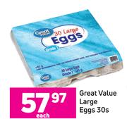 Great Value Large Eggs-30's Pack