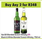 Vat 69 Blended Scotch Whisky Or Black & White Blended Scotch Whisky-For Any 2 x 750ml