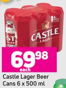 Castle Lager Beer Cans-6 x 500ml