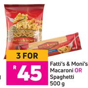 Fatti's & Moni's Macaroni Or Spaghetti-For 3 x 500g