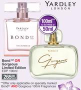 Yardley Bond ST Or Gorgeous Limited Edition EDP-100ml Each