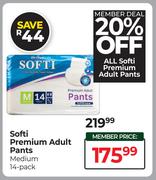 Softi Premium Adult Pants Medium/14 Pack
