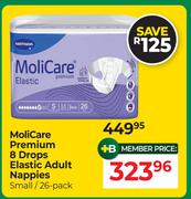 Moli Care Premium 8 Drops Elastic Adult Nappies Small/26 Pack