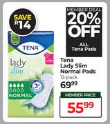 Tena Lady Slim Normal Pads 12 Pack