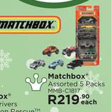 Matchbox Assorted 5 Packs MMB-C1817-Each
