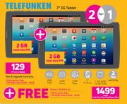 2 x Telefunken 7" 3G Tablet-On My Gig 1 + On Promo 1GB 