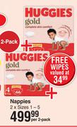 Huggies Nappies-Per 2 Pack