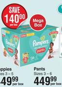 Pampers Pants (Sizes 3-6)-Per Box