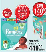 Pampers Nappies (Sizes 3-5)-Per Box