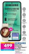 Samsung Galaxy A36 Smartphone plus Samsung Galaxy Watch 7 Bluetooth-On 1GB Red Core Top Up