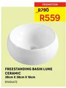 Freestanding Basin Lune Ceramic 38cmX38cmX16cm