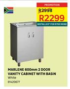 Marlene 600mm 2 Door Vanity Cabinet With Basin White
